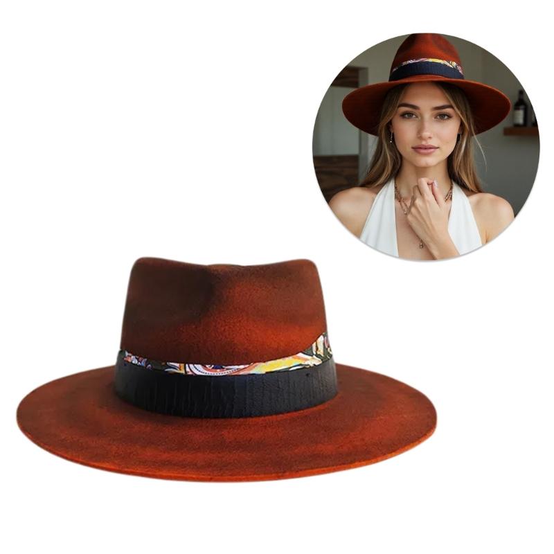 Wool Hat Wool Panama Hat Wool Wide Brimmed for Women Men Photo Props Western for Men Women Unisex Wear Headwear