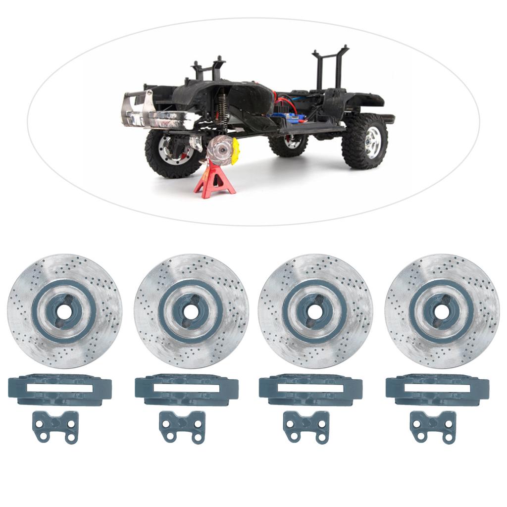 4Pcs Simulation Metal Brake Discs Calipers Fit for Traxxas TRX4 TRX6 1 10 RC Car PartsGray
