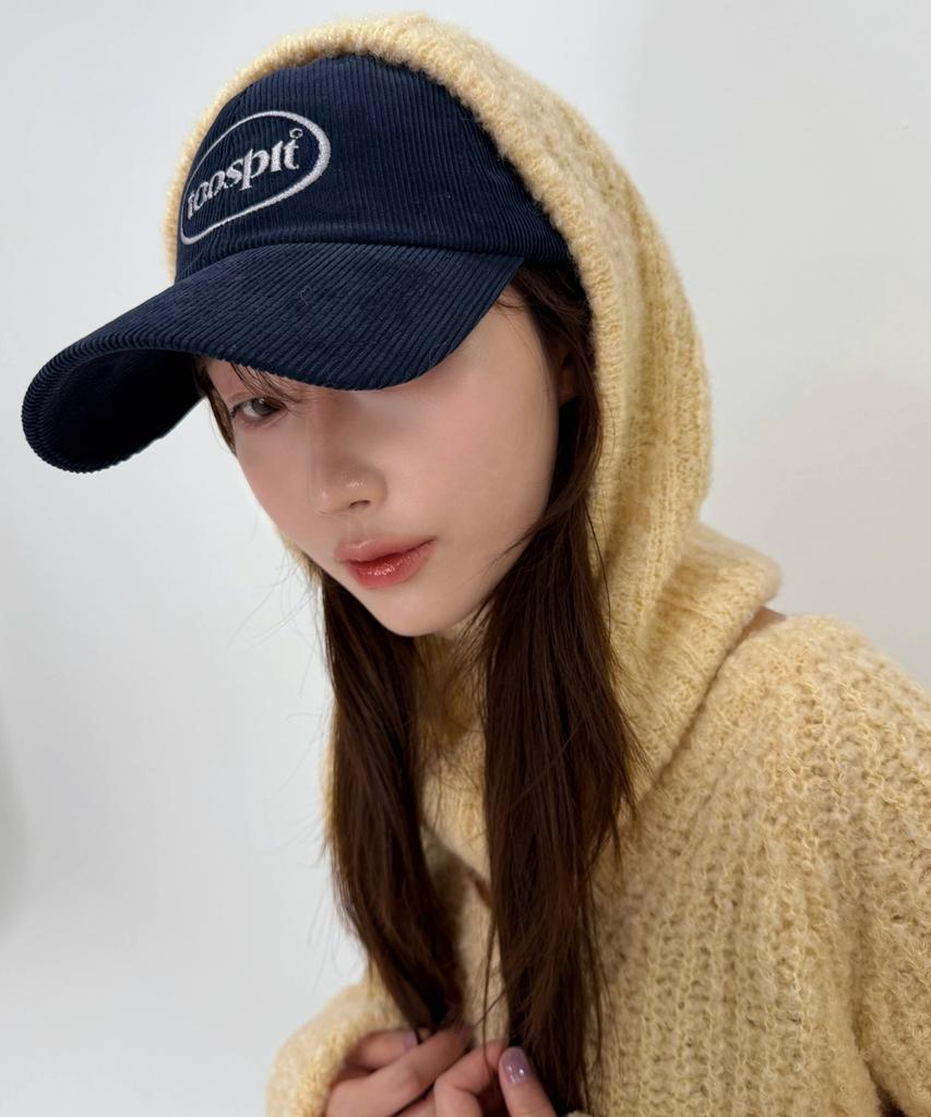 Tueseupis Corduroy Logo Ball Cap (Navy)