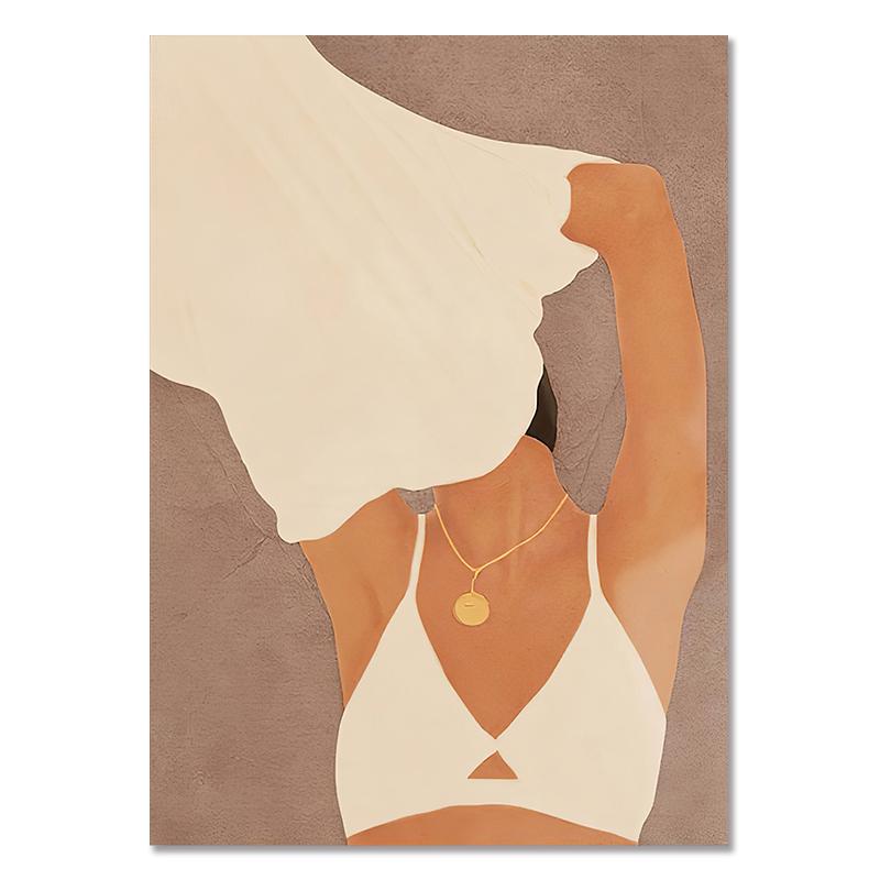 

Летний настенный художественный постер в стиле бохо для девочек, абстрактные модные картины на холсте, постеры на скандинавскую тему, настенные панно для декора гостиной 40x60cm No Framed