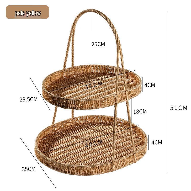 European Style Multi-tier Imitation Rattan Fruit Basket