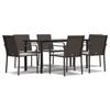VidaXL Ensemble à manger de jardin 7 pcs coussins résine tressée acier 3186962
