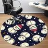 1PC Snowmen Winter Office Round Area Rug, Mat Suitable For Office, Under Office Chairs Bedroom Living Room Home Decor, Room Deco