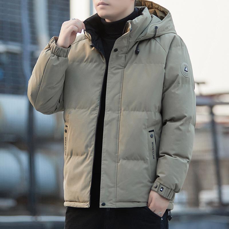 

Men s Winter Lightweight Hooded Down Jacket - Trendy Korean Style Outerwear XL хакі