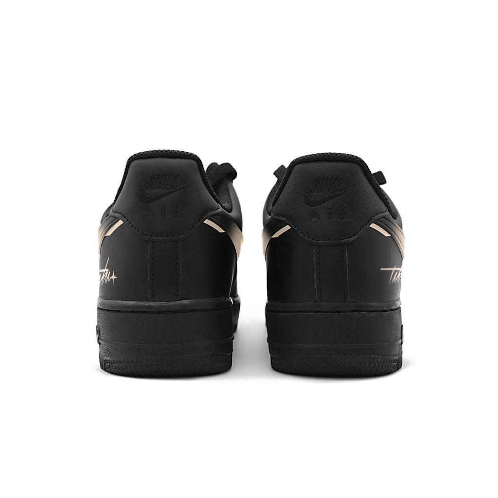 Nike Air Force 1 Mürekkep Çayı Önsöz Yükseltici Aşınmaya Dayanıklı Alçak Üst Kaykay Ayakkabıları Unisex Bej Siyah CW2288-001(Team582-SBOX)