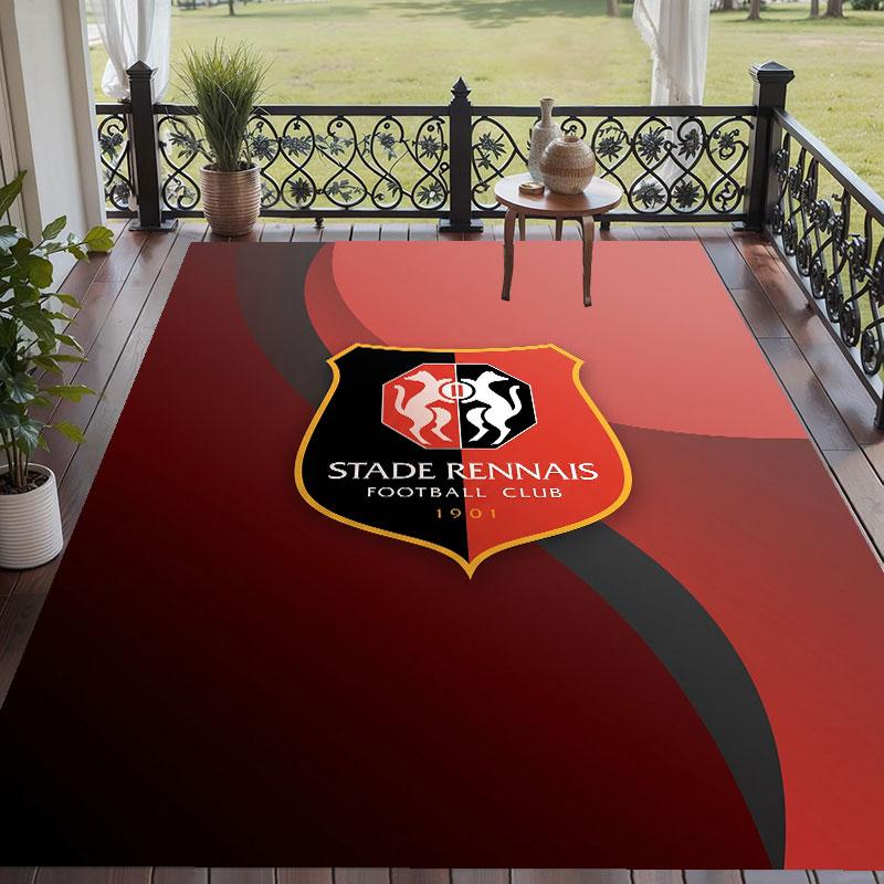 Soft Floor Carpet Stade Rennais FC Pattern Area Rug Decorative Mat For Home Room Decoration