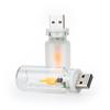 Cross-Border USB LED Flame Atmosphere Table Lamp: Glass Bottle Electronic Candle Night Light for Bedroom