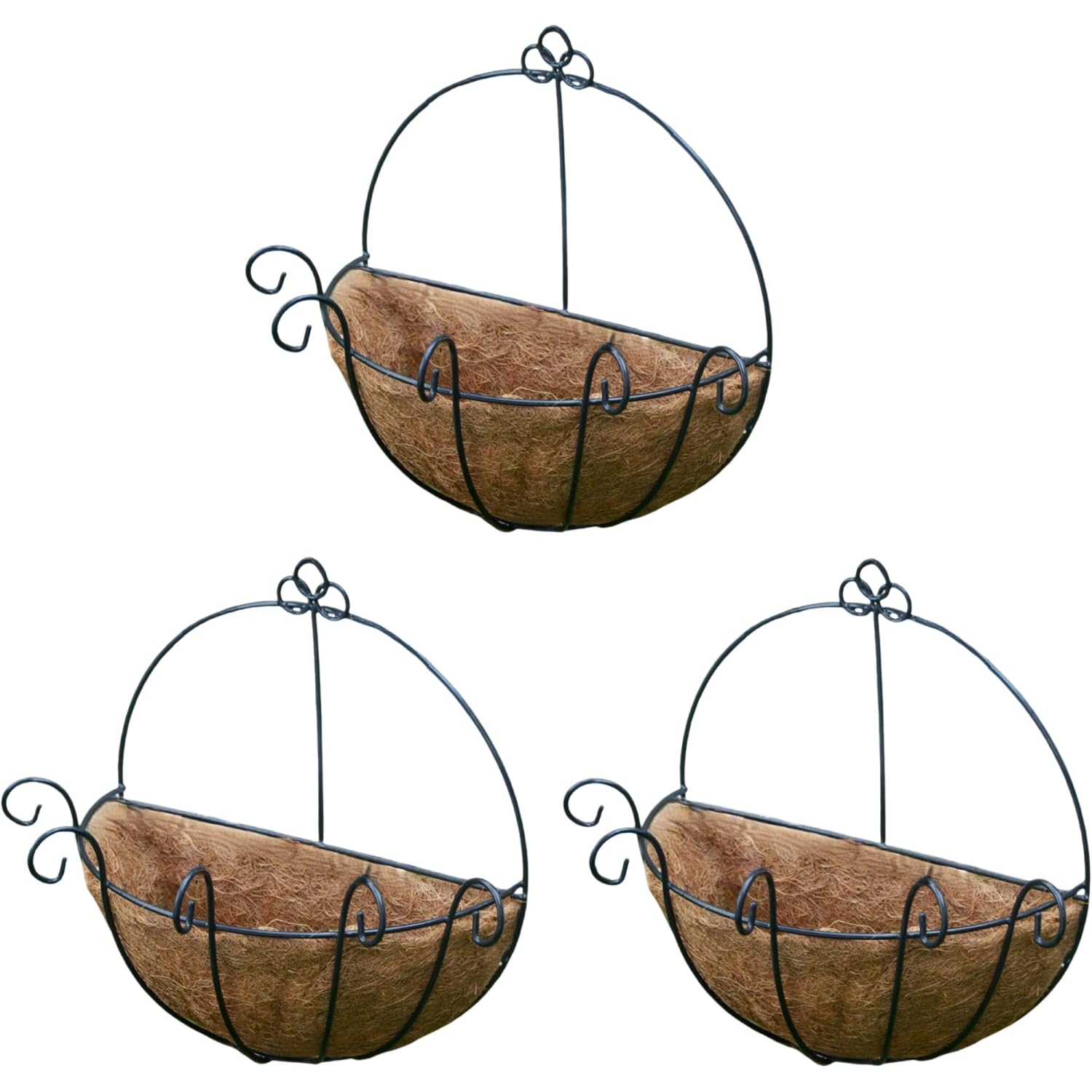 

FJmark Hanging Set of Hanging Flower Wall Interior Basket, Semicircular, 3, Planter, Pot, Outdoor, Indoor, Gardening, Fence, Hanging, Flowers,