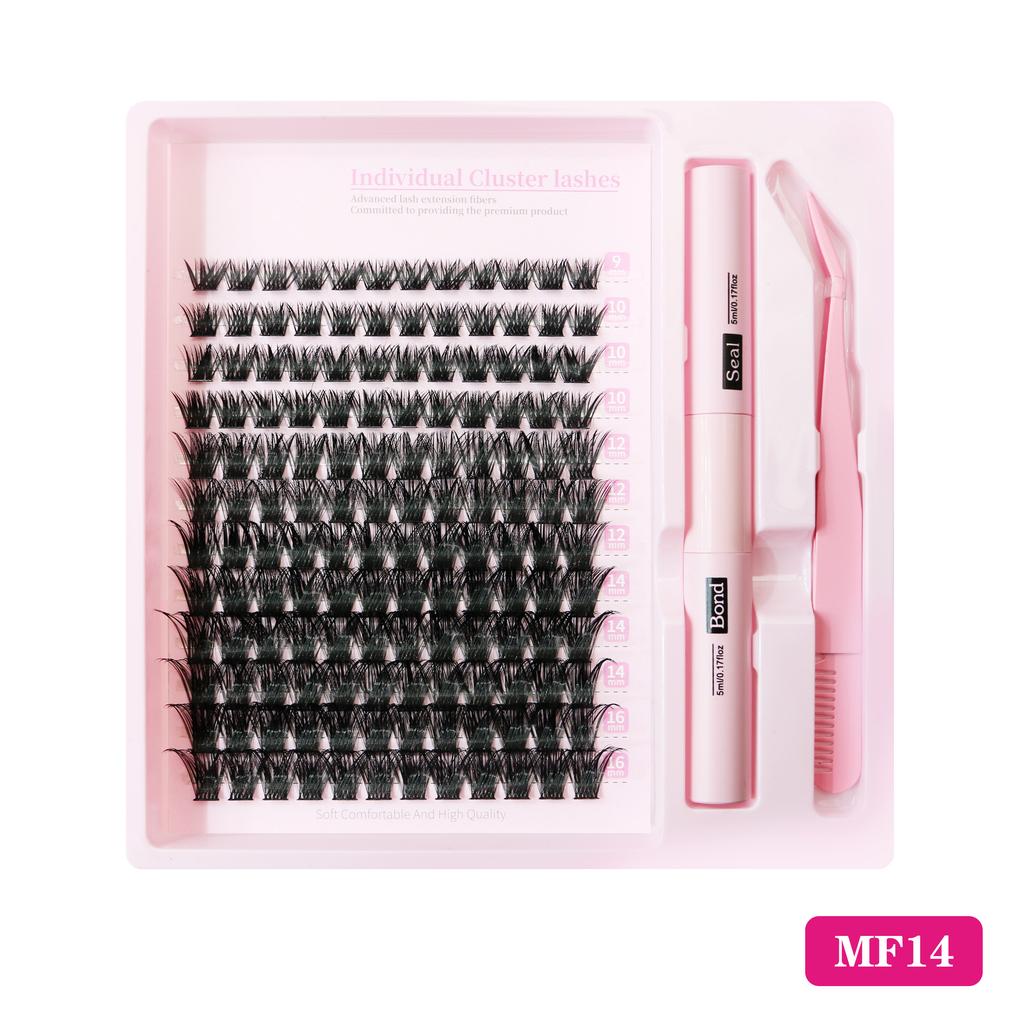 European & American Individual Cluster False Eyelashes - Natural Curl, Voluminous & Segmented DIY Extension Fibers