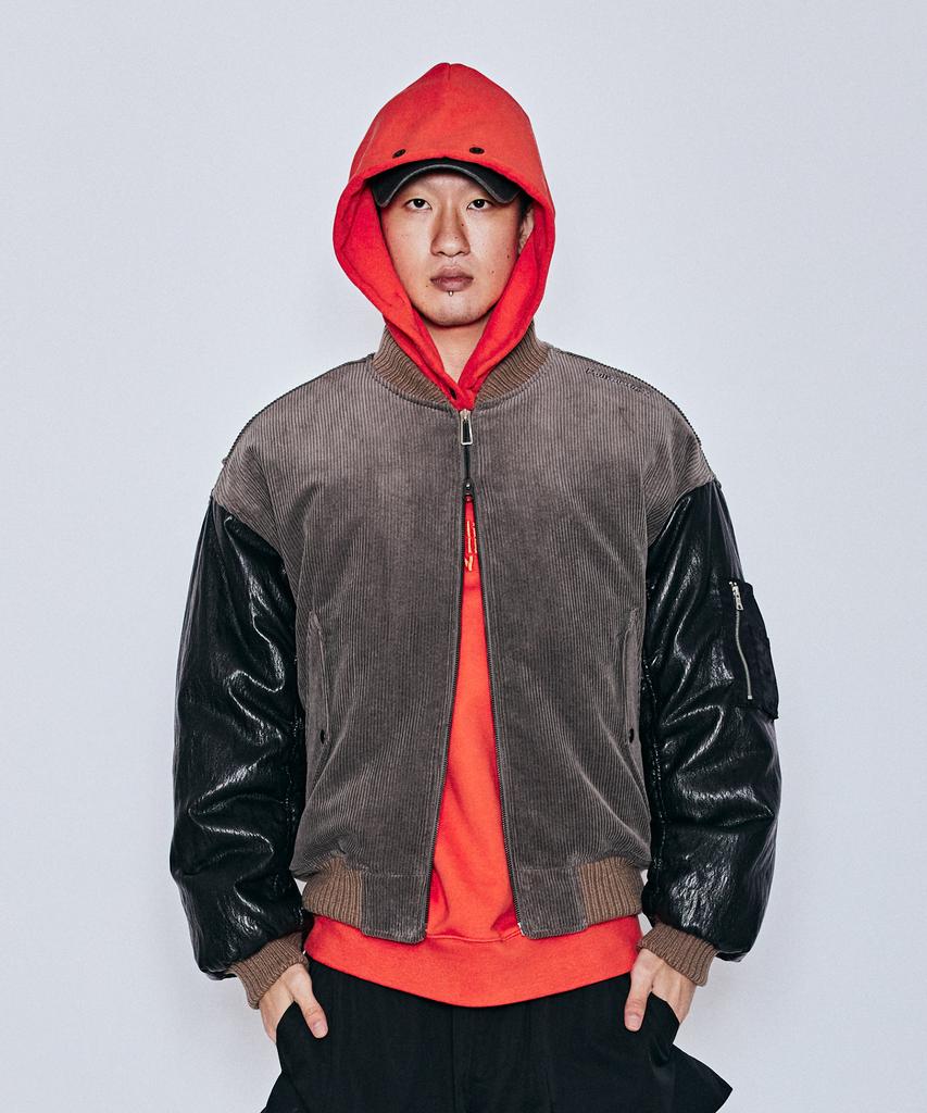 Millimillion Mudstone Corduroy Ma-1 Jacket J07- Gray