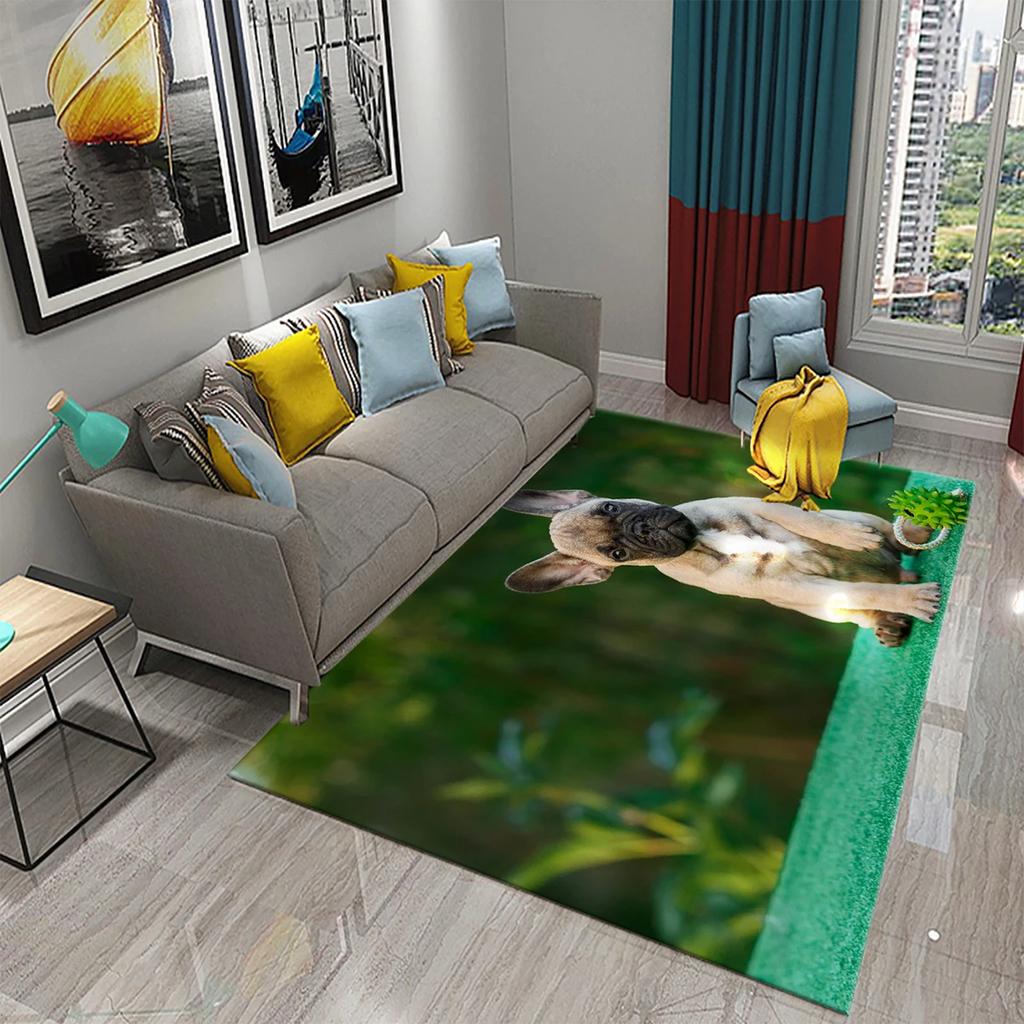 French Bulldog Carpet Lovely Animal Rugs for Bathroom Non-slip Doormat Balcony Carpet Welcome Rug Living Room Bedroom Decor Rug