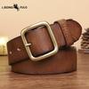Retro-style Trendy Men's Leather Belt with Pin Buckle, Pure Cowhide, Simple and Versatile, Perfect for Jeans