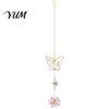 Elegant Indoor Hanging Decor Butterfly Faux Crystals Suncatcher with Hook, Sun Catcher for Windows, Sparkling Wind Glittering Window Chimes