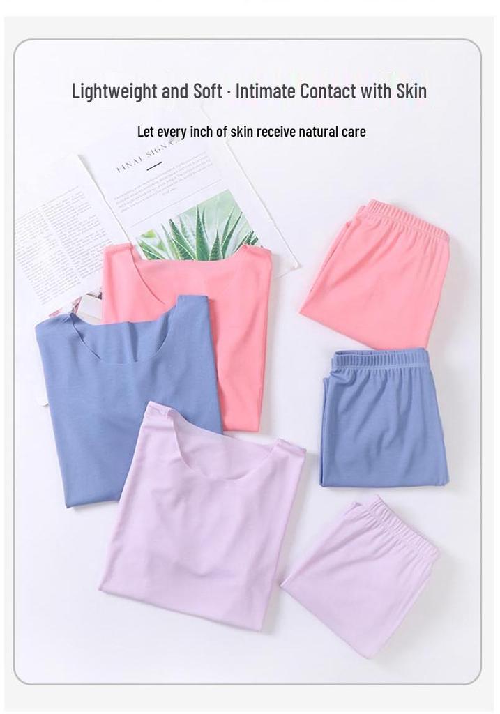 Kids' Summer Modal Pajama Set - Short Sleeve for Boys & Girls, Breathable Air Conditioning Wear.