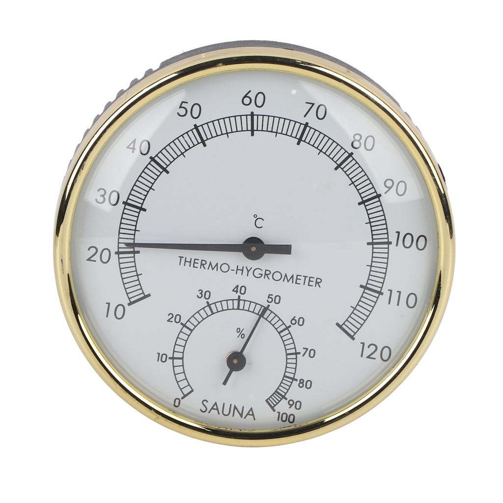 Indoor Thermometer-Hygrometer with Metal for Sauna Rooms, High , Scale with Pleasant Color, Widely Used for Temperature and Humidity Mea