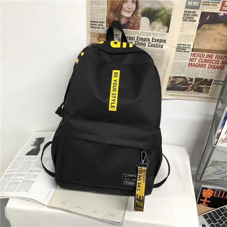 Fashion trend backpack for men and women, high school student bag, large capacity, Korean version of the