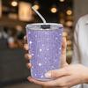 Drinkware 500ml Rhinestone Water Cup Sparkling Reusable Glitter Coffee Mug Unbreakable Bling Creative Straw Cup Travel