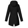 Womens Raincoats With Hood  Lightweight Outdoor Hooded Waterproof Windbreaker Solid Trench Coat Jacket Plus Size