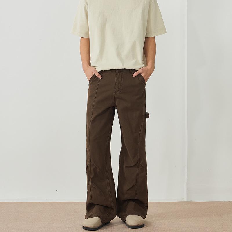 

Брюки LKTM Mellard Retro Cleanfit Micro-Flare: Модная свободная повседневная одежда для мужчин и женщин XL (135-150 jin) кофейный