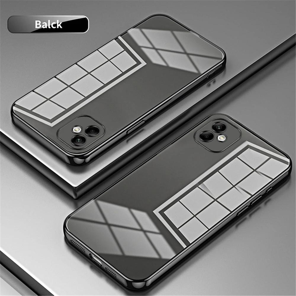 

FLYKYLIN Luxury Plating Transparent Case For Samsung Galaxy A54 A34 A24 A14 4G 5G A04S A05S A15 A35 A25 A55 Soft Silicone Cover For Samsung M53