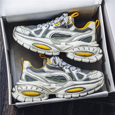 Summer Retro Shoes For Men Chunky Sneaker Summer Thin Mesh Casual Sport Shoes Comfortable Height Increasing Trainers