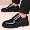 Fashion 2025 Autumn Patent Leather Men's Business Formal Tie-Up Shoes Safety Professional Bata Breathable Men's Shoes Botas Para Hombre