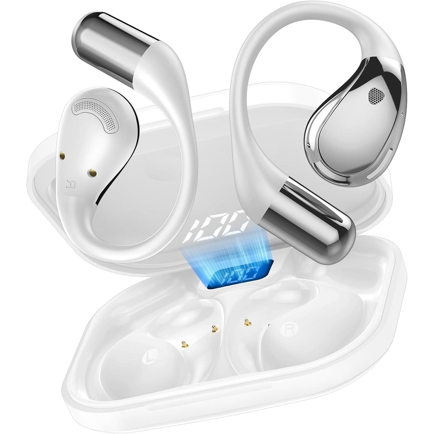 

Наушники с открытым ухом Bluetooth 6.0 Беспроводные наушники 40 часов Открытое ухо ENC Микрофон Регулируемый ушной крючок IP7 Водонепроницаемые/Ультракомфортные наушники для тренировок/бега