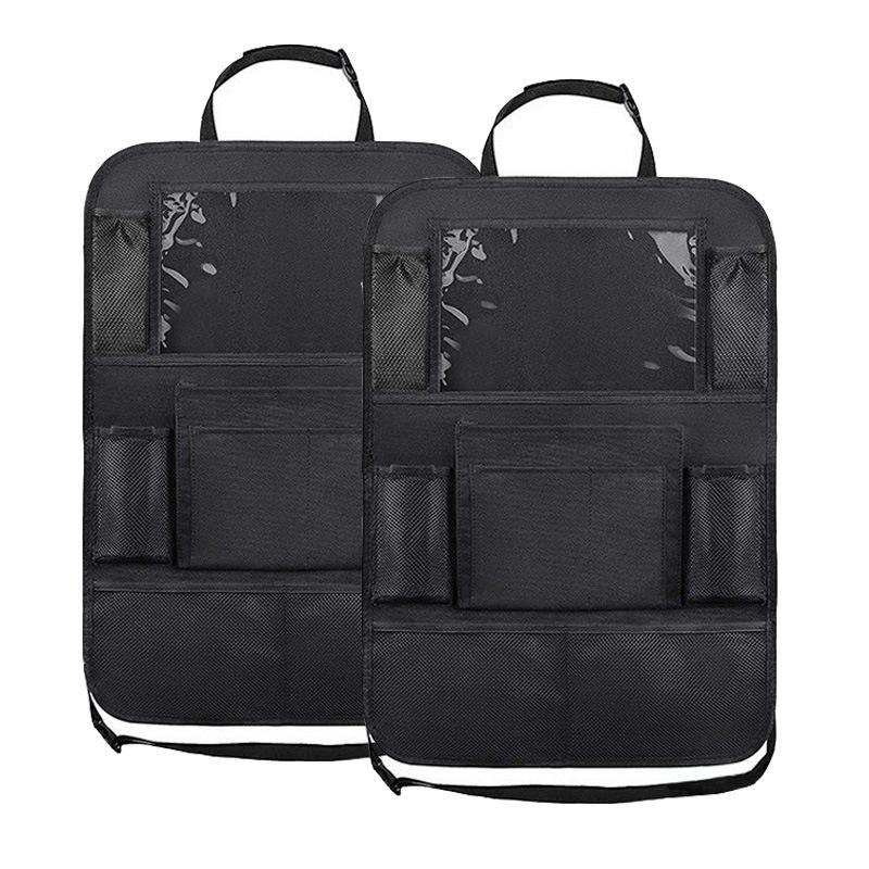 Car Seat Back Organizer Adjustable Kick-Proof PU Leather Storage Bag Hanging Storage Box Ideal for Keeping Car Seats Clean