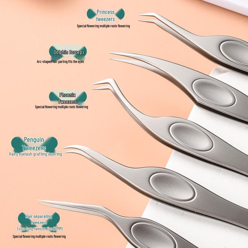 Phoenix High-Precision Non-Magnetic Stainless Steel Tweezers for Eyelash Grafting and Blooming