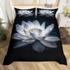 Lotus Duvet Cover, Water Lily Bedding Set, Lotus Leaf Quilt Cover, Summer Theme Print Comforter Cover For Girl Women Twin King