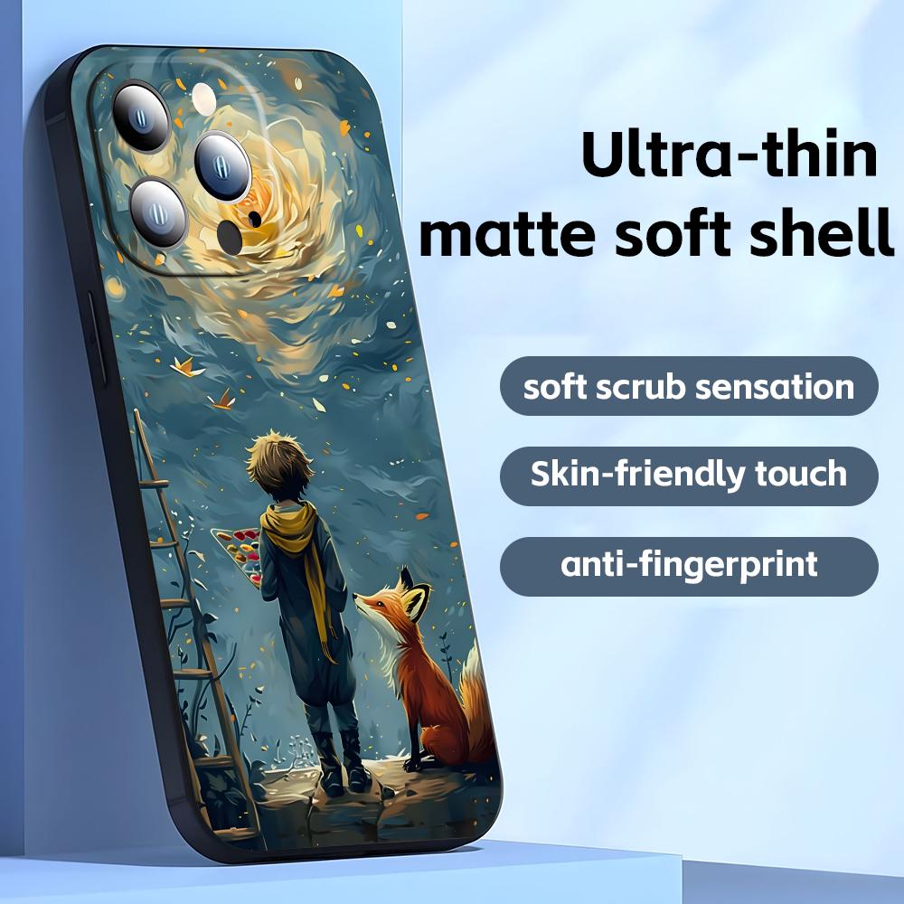 Anime The Little Prince Phone Case For iPhone17 16 16e 15 14 13 12 11 Plus Mini Pro Max Soft Black Shockproof Cover
