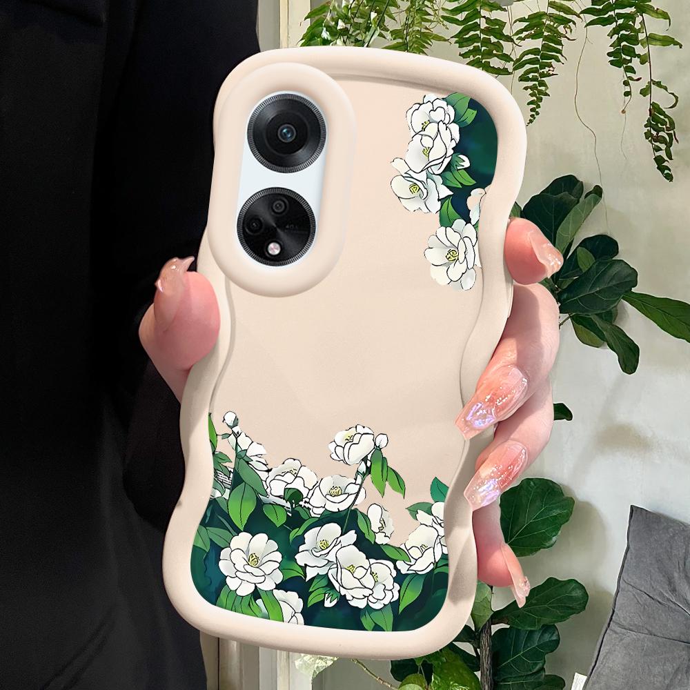 

Окрашенный узор Big Wave Edge Мягкий силиконовый материал Macaron чехол для телефона противоударный защитный резиновый чехол для OPPO Reno Realme OPPO Reno6 Z 5G белый