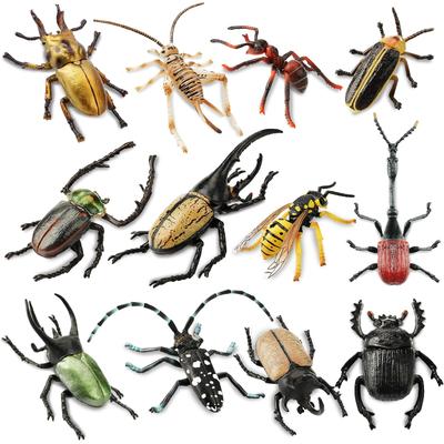 TOYMANY 12-Piece Animal Figure Set, Insect Toy Set, Realistic Insect Models, Plastic Beetle Toys, Popular Toys, Birthday Gifts, Christmas, New