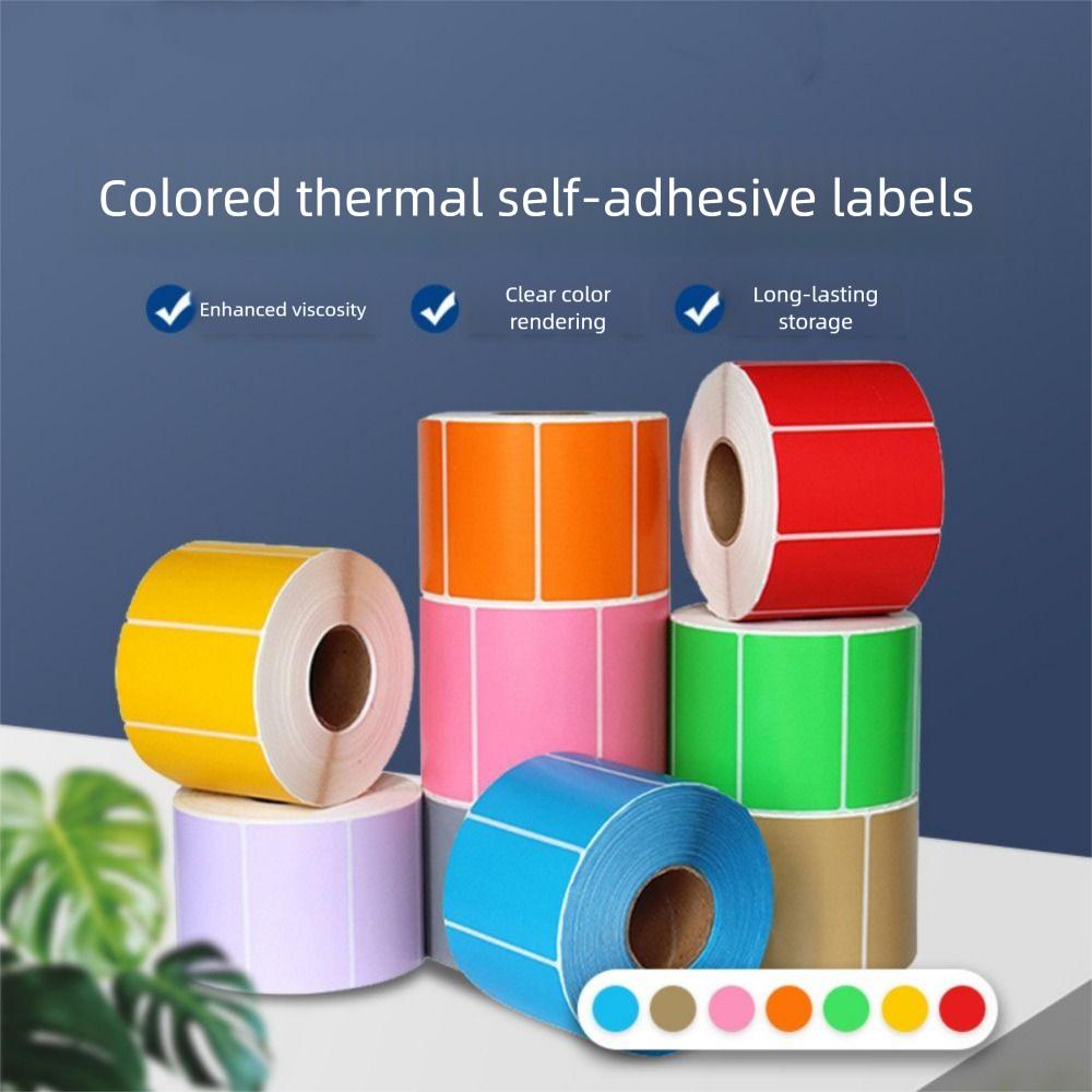 500/800PCS Multicolor Self-adhesive Label 40*30mm 40*60mm Label Sticker Thermal Paper Supermarket