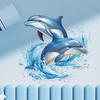 Watercolor Dolphin Pattern Waterproof Wall Sticker Oil Proof Removable Home Bathroom Decal