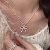 Elegant Silver Bow Knot Necklace: Versatile, Light Luxury Design for Women