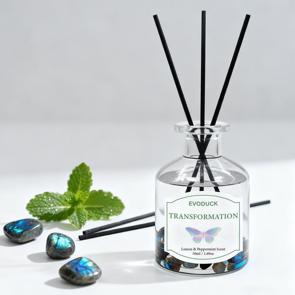 Flameless Reed Diffuser Set - Bottle With Essential Oil & Rattan Reeds | Car Air Freshener ,winter Christmas gift,gift for woman