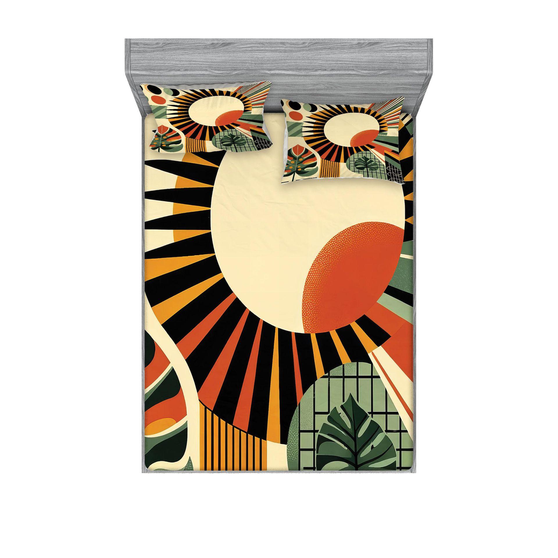 Bohemian Plant Floral Pattern Mattress Three-Piece Digital Printing Mattress Bedding Set 90 * 190 * 30cm (three-piece set)