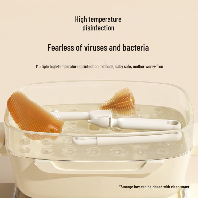 YOUKEBEI Portable Silicone Baby Bottle Brush 5-Piece Set
