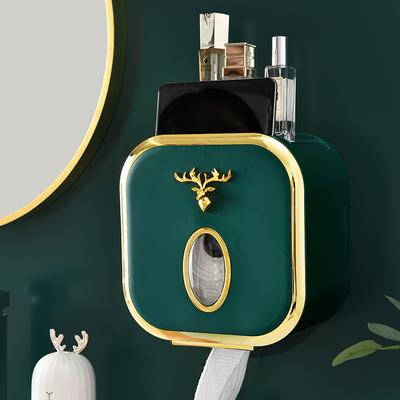 Toilettenpapierhalter Wandhalterung Leichte Luxus-Tissue-Box Wasserdichte Toilettenpapierablage Rollenpapierhandtuchhalter Badezimmer-Aufbewahrungsbox