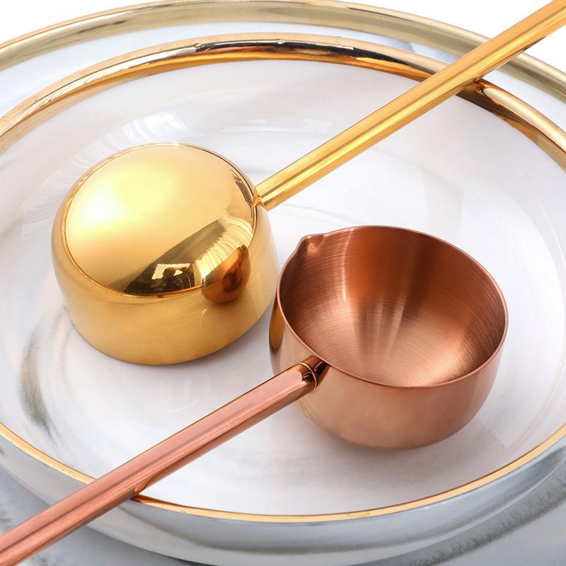 1Pc Multifunctional Long Handle Oil Pouring Spoon 304 Stainless Steel Sauce Seasoning Spoons Hot Oil Milk Cooking Scoop Kitchen