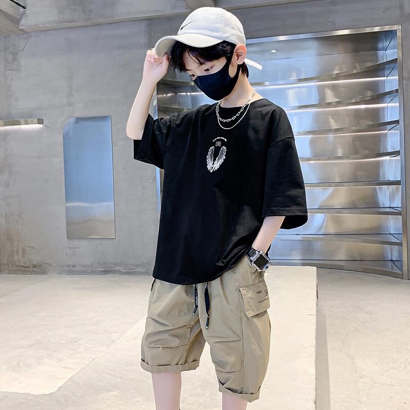 Boys Summer White Wings Short Sleeve T-shirt