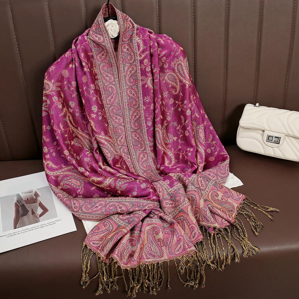 Bohemia Pashmina Hijab Scarf Long Muslim Cashmere Shawl Female Foulard Soft Turban Head Wraps For Women Headband Luxury