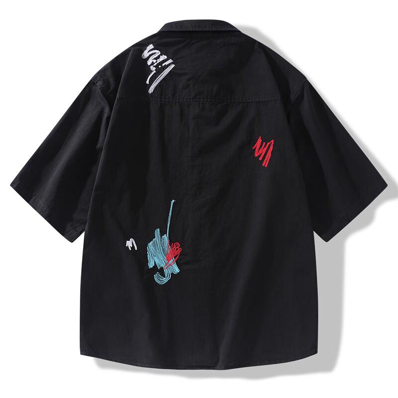 SNOOPY Men's Summer Embroidered Short-Sleeve Shirt