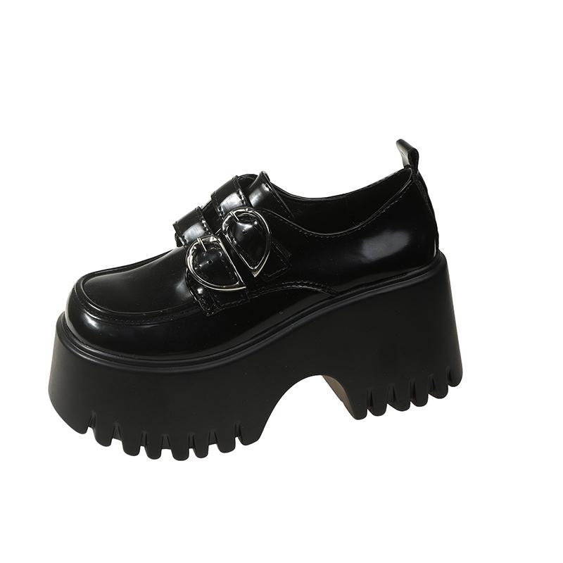 Fashion 8.5cm Women Loafers Shoes Flats Chunky Leather Shoes Woman Spring New 2025 Trend Fashion Casual Goth Cozy Zapatos De Mujer