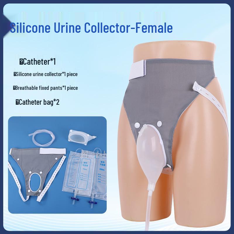 Silicone Urine Collector for Urinary Incontinence with Catheter, Anti-Leak, Suitable for Men and Women, Ideal for Bedridden or Paralyzed Care.