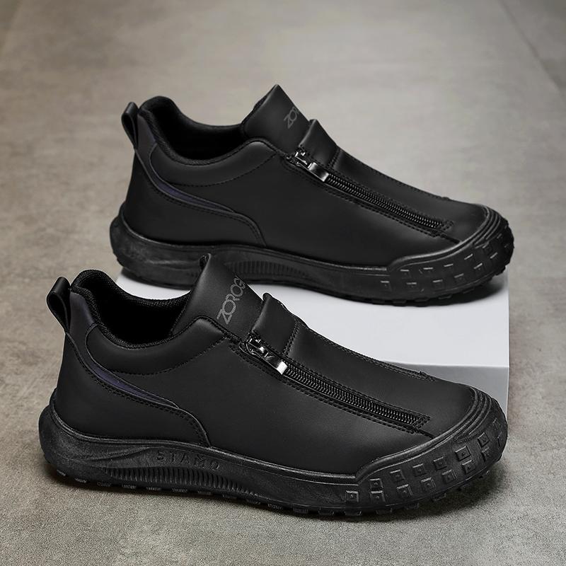 Designer Leather Men's Casual Shoes Luxury Comfort Running Sneakers Outdoor Lightweight Men Ankle Boots Anti Slip Walking Shoes