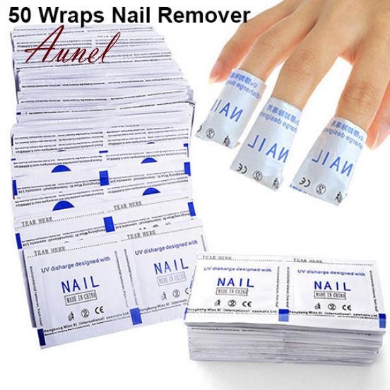 

Набор шаблонных трафаретов со скребком для маникюра. 11 предметов 50 Wraps Nail Remover