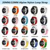 Nylonband för Samsung Galaxy Watch7 6 5 4 40mm 44mm Classic/Active/Gear S3 Frontier 18 20 22mm Sport Loop-rem Amazfit GTS 3 4