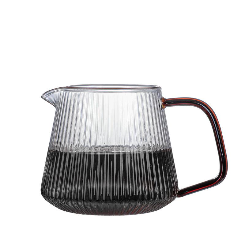

Japanese-Style Walnut Wooden Handle Fresh Ground Glass Coffee Mug Vertical Stripes Tea Milk Cup Home Office Drinkware AS YOUR CHOOSE